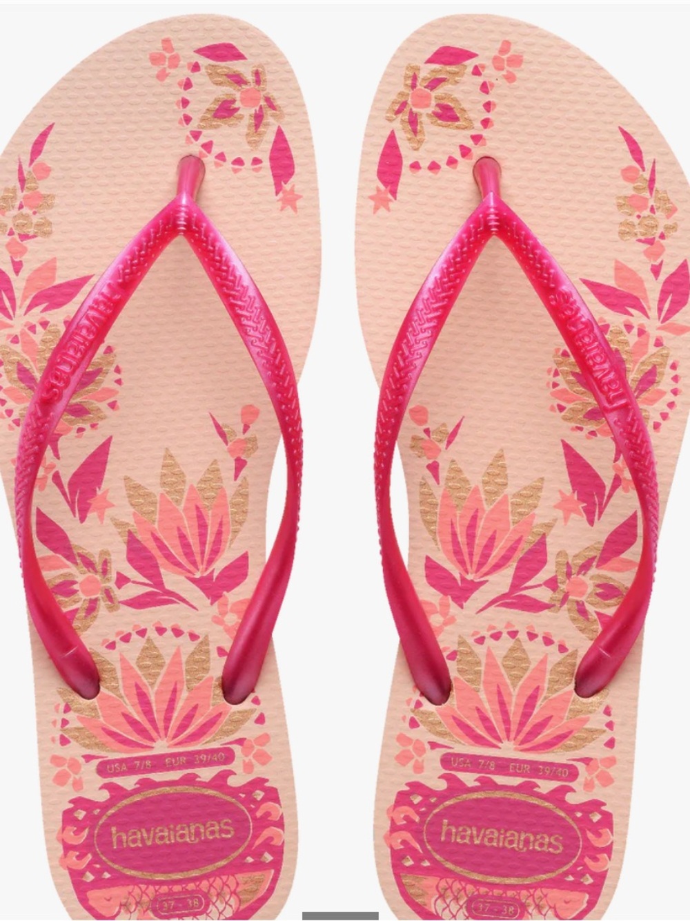 Havianas Pink Lotus flip flops 🪷 6